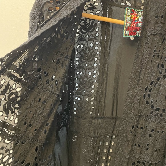 Johnny Was Black Lace Kimono Cardigan - Picture 6 of 9